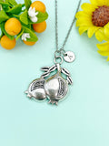 Silver Pomegranate Charm Necklace, N778