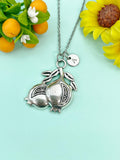Silver Pomegranate Charm Necklace, N778