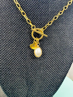 Baroque Keshi Pearl Necklace, Stainless Steel Jewelry, Gold or Silver Option, N6564A