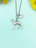 Silver Greyhound Dog Charm Necklace, N1585