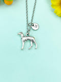 Silver Greyhound Dog Charm Necklace, N1585