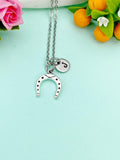 Silver Horseshoe Charm Necklace, Stainless Steel Necklace, Personalized Jewelry, N2271