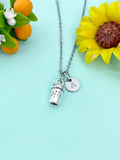 Silver Coffee Cup Charm Necklace, N6648