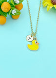 Gold Yellow Duckling Duck Charm Necklace, N6649
