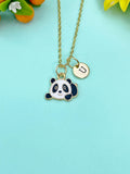 Gold Cute Panda Charm Necklace, N6650