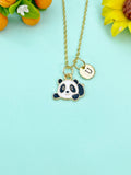 Gold Cute Panda Charm Necklace, N6650