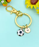 Gold Soccer Ball Charm Keychain, N6651K