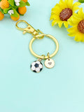 Gold Soccer Ball Charm Keychain, N6651K