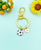 Gold Soccer/Football Ball Charm Keychain, N6653K