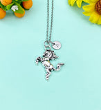 Bucking Bronco Horse Charm Silver Necklace, N6656