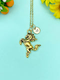 Bucking Bronco Horse Charm Gold Necklace, N6657