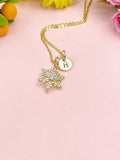 Snowflake Charm Gold Necklace, N6337