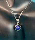 Silver Natural Lapis Lazuli Pendant Necklace, Natural Gemstone Jewelry, N4609L