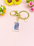 Gold King of Heart Play Card Charm Keychain, Necklace or Bracelet Option, N5669K