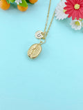 Gold Coffee Bean Charm Necklace, Christmas Gift for Friend Sister Mom or Coffee Lovers, N6576