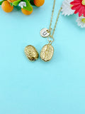 Gold Coffee Bean Charm Necklace, Christmas Gift for Friend Sister Mom or Coffee Lovers, N6576