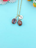 Gold Coffee Bean Charm Necklace, Christmas Gift for Friend Sister Mom or Coffee Lovers, N6579