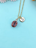 Gold Coffee Bean Charm Necklace, Christmas Gift for Friend Sister Mom or Coffee Lovers, N6579