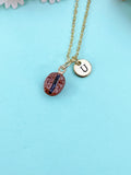 Gold Coffee Bean Charm Necklace, Christmas Gift for Friend Sister Mom or Coffee Lovers, N6579
