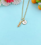 Gold TINY Peas in Pod Charm Necklace, N6580
