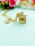 Gold Wishing Well Charm Necklace, N6582