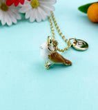 Gold Sparrow Brown Bird Charm Necklace, American Tree Sparrow, N6597