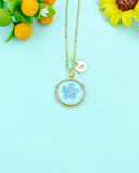 Gold Forget Me Not Charm Necklace, N5771G