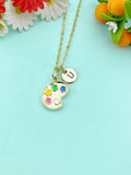 Gold Artist Palette Charm Necklace, N6605