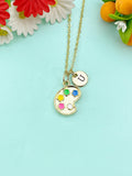 Gold Artist Palette Charm Necklace, N6605