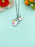 Silver Artist Palette Charm Necklace, N6607
