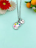Silver Artist Palette Charm Necklace, N6607