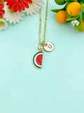 Gold Watermelon Slice Charm Necklace, N6608