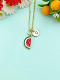 Gold Watermelon Slice Charm Necklace, N6608