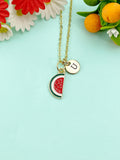 Gold Watermelon Slice Charm Necklace, N6608