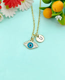 Gold Evil Eye Charm Necklace, N6611