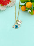 Gold Evil Eye Charm Necklace, N6611
