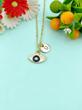Gold Evil Eye Enamel Charm Necklace, N6612