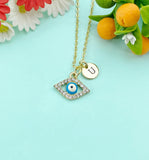 Gold Evil Eye Charm Necklace, N6613