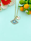 Gold Evil Eye Charm Necklace, N6613