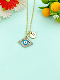 Gold Evil Eye Charm Necklace, N6613