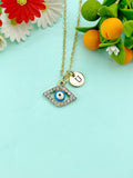 Gold Evil Eye Charm Necklace, N6613