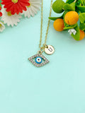 Gold Evil Eye Charm Necklace, N6613