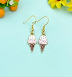 Gold Ice Cream Cone Charm Earrings, AN3996