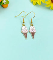 Gold Ice Cream Cone Charm Earrings, AN3996