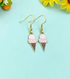 Gold Ice Cream Cone Charm Earrings, AN3996