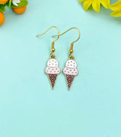 Gold Ice Cream Cone Charm Earrings, AN3996
