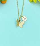 Gold Butterfly Charm Necklace, N2710G
