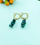 Malachite Earrings, Natural Gemstone Jewelry N3976