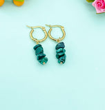 Malachite Earrings, Natural Gemstone Jewelry N3976