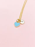 Heart Necklace, Sky Blue, Sweet Necklace Gifts, Personalized Birthday Gift, N4330